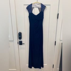 Navy Blue Lauren By Ralph Lauren Evening Gown.